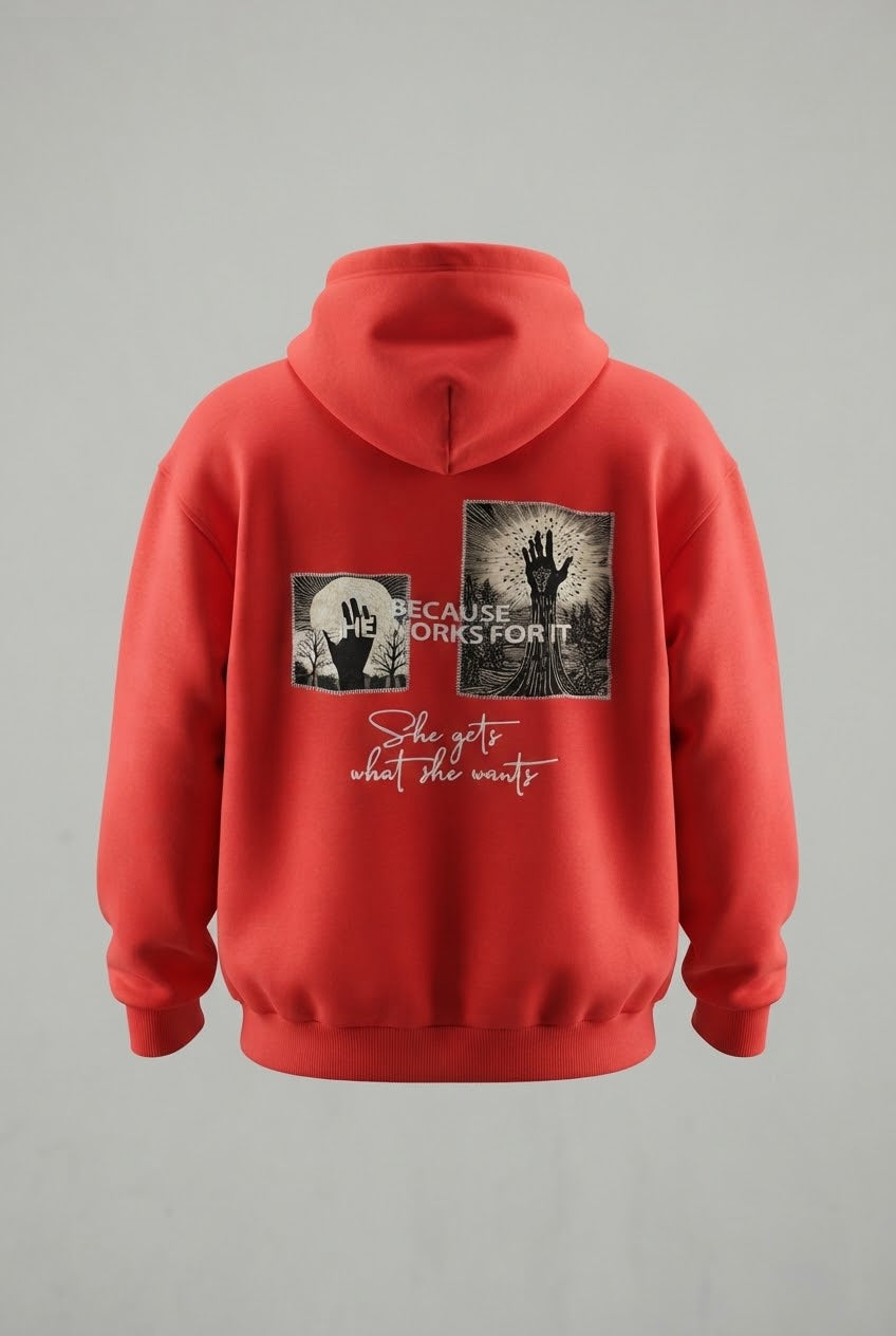 SHE WORKS FOR IT PREMIUM HOODIE
