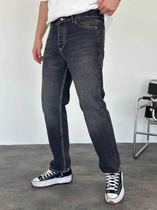 WASHED BLACK BAGGY FIT JEAN