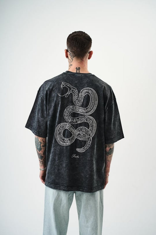 SNAKE STONEWASHED T-SHIRT (2 COLOR)
