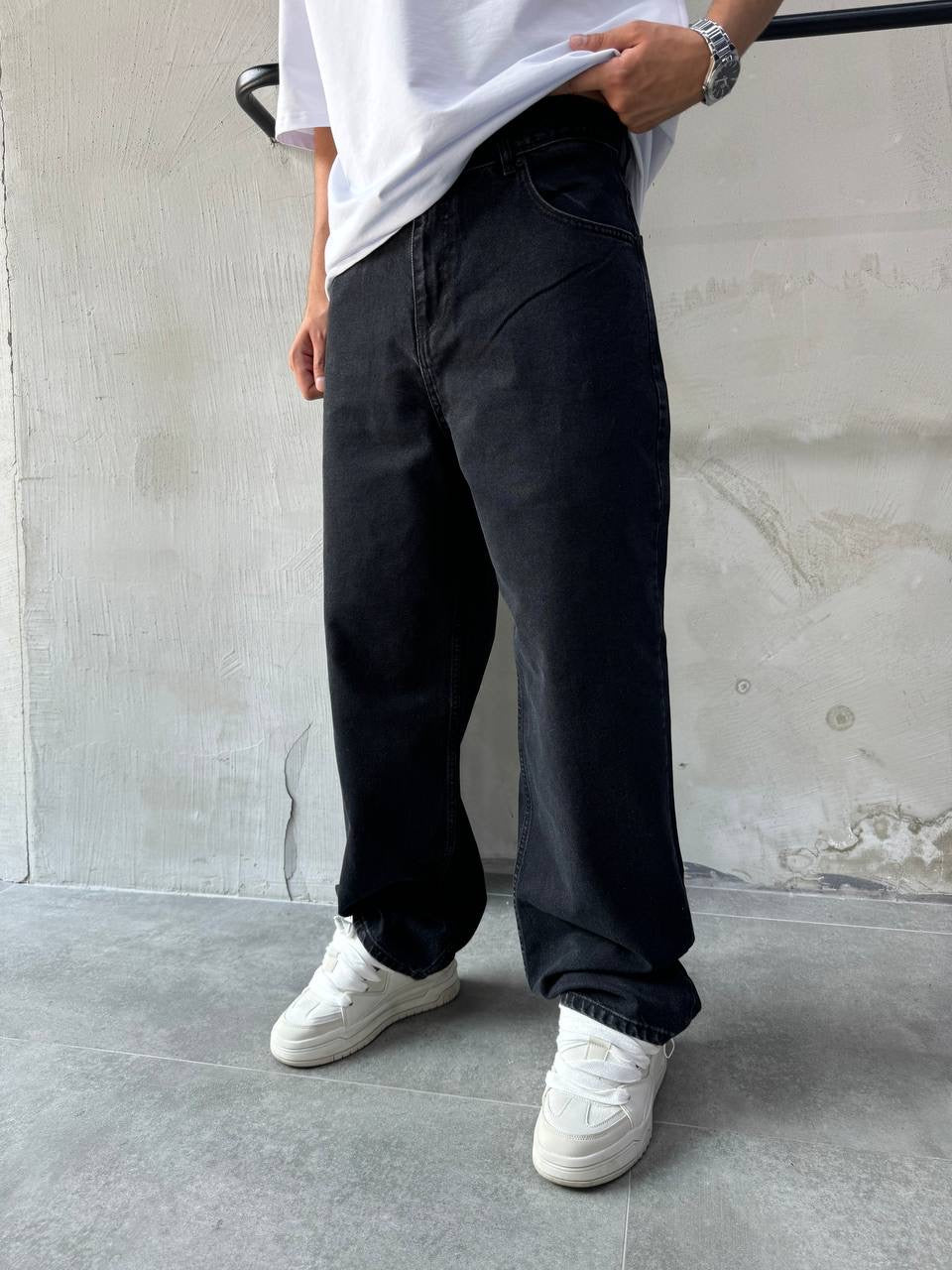 PREMIUM DARK BLACK BAGGY JEAN