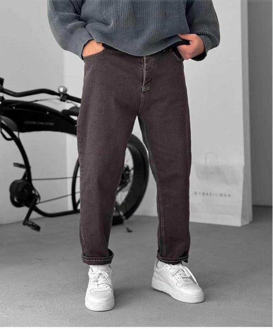 COFFE COLOR BOYFRIEND CUT JEAN