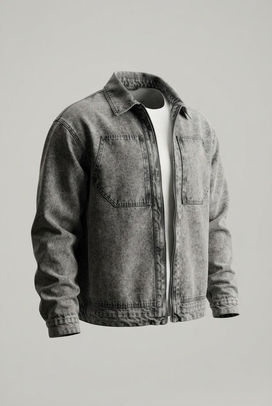 VIP WASHED BROWN DENIM JACKET