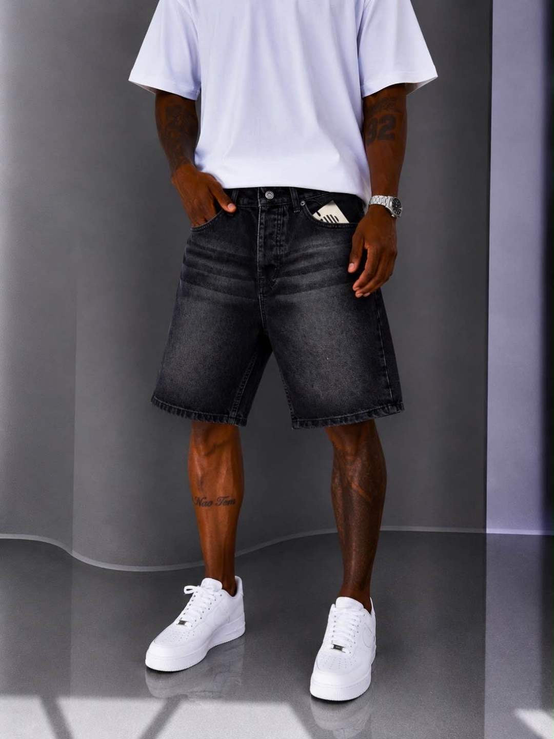 PREMIUM WASHED BLACK SHORT