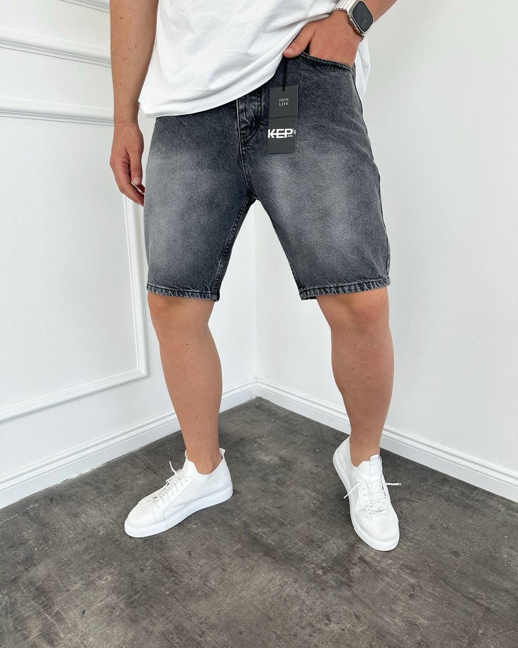 STONEWASHED DARK GRAY SHORT