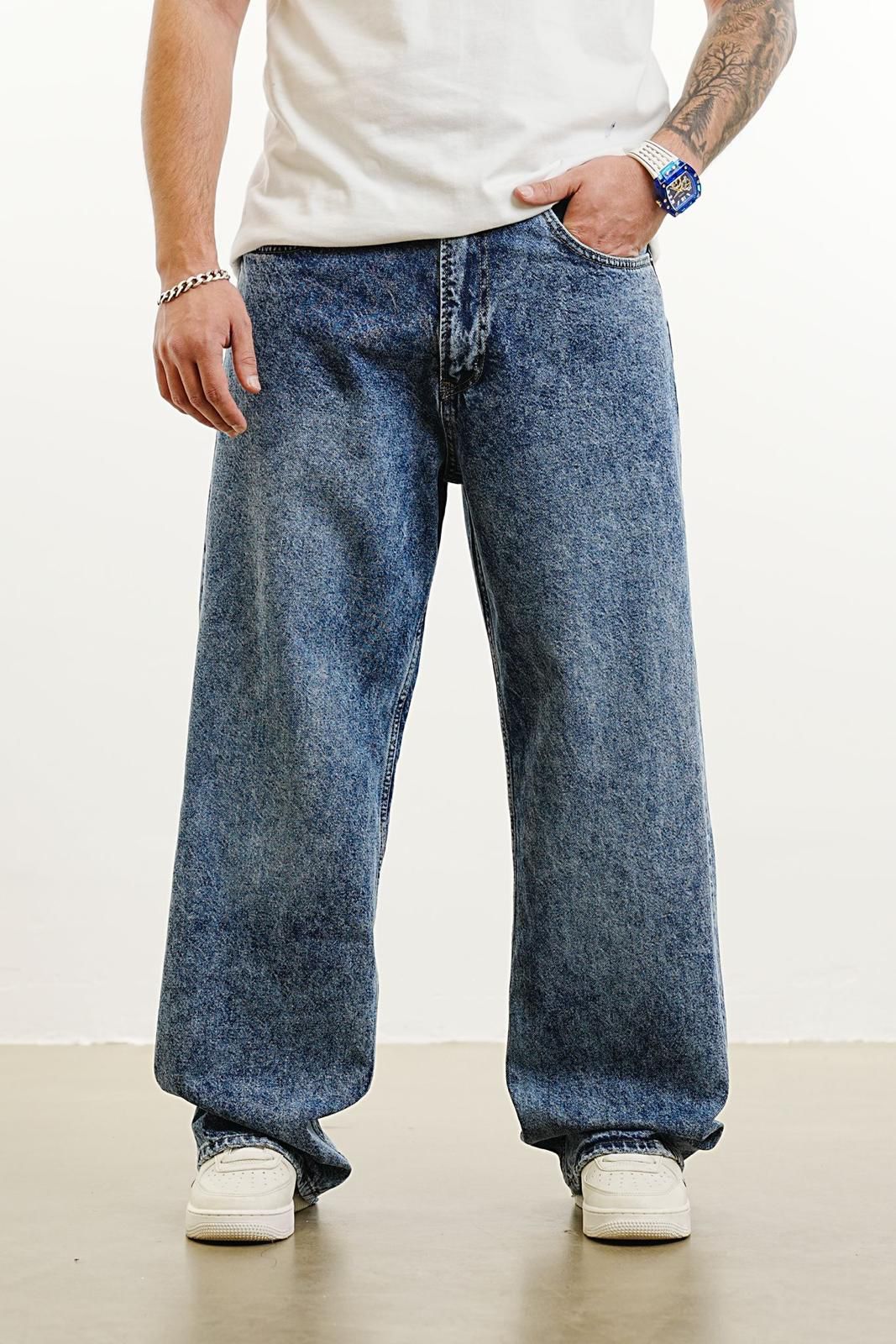 STONEWASHED BLUE BAGGY JEAN