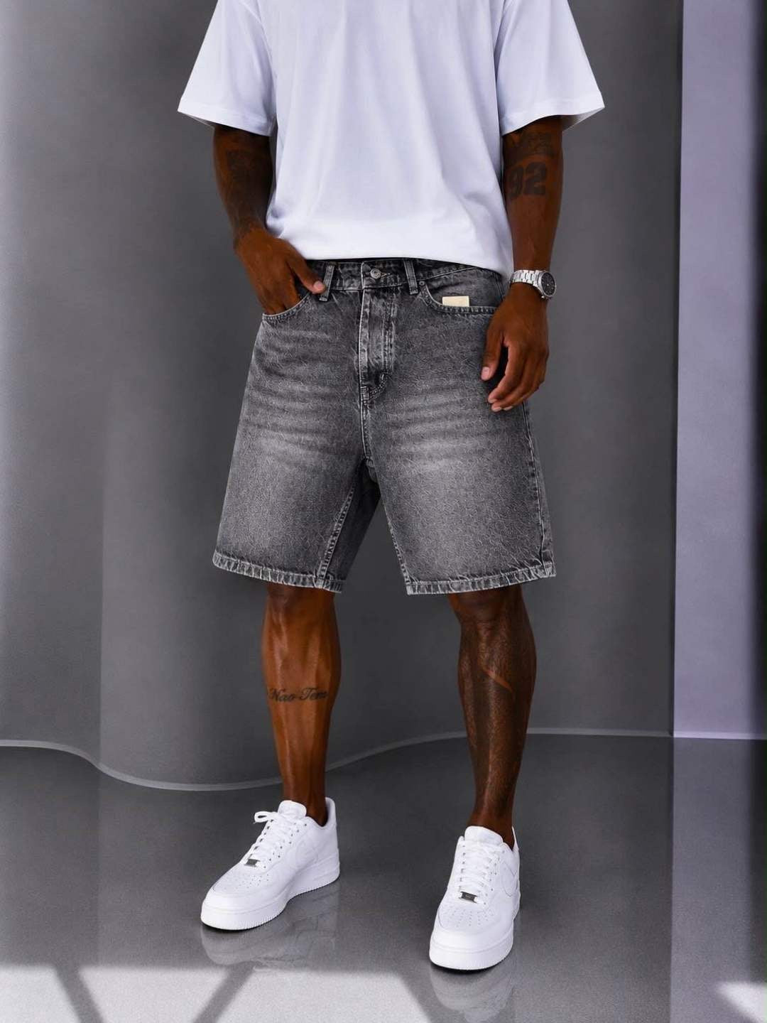 PREMIUM WASHED GRAY SHORT