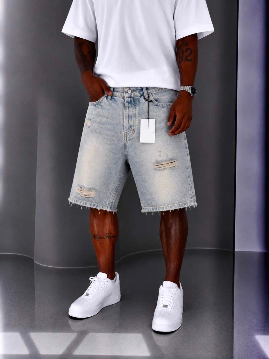 DIRTY WASHED RIPPED SHORT