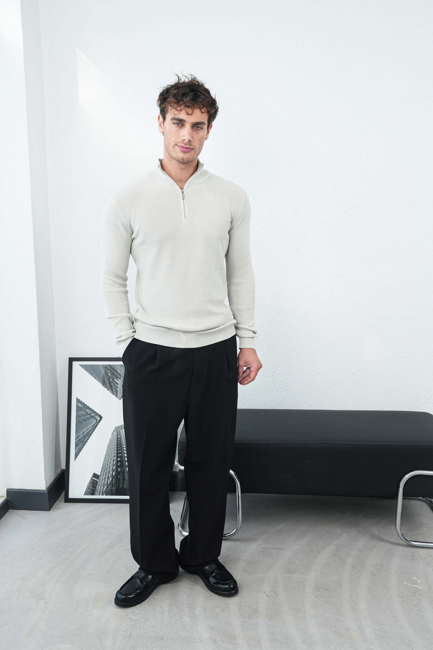 PREMIUM HALF ZIP SWEATER (5 COLOR)