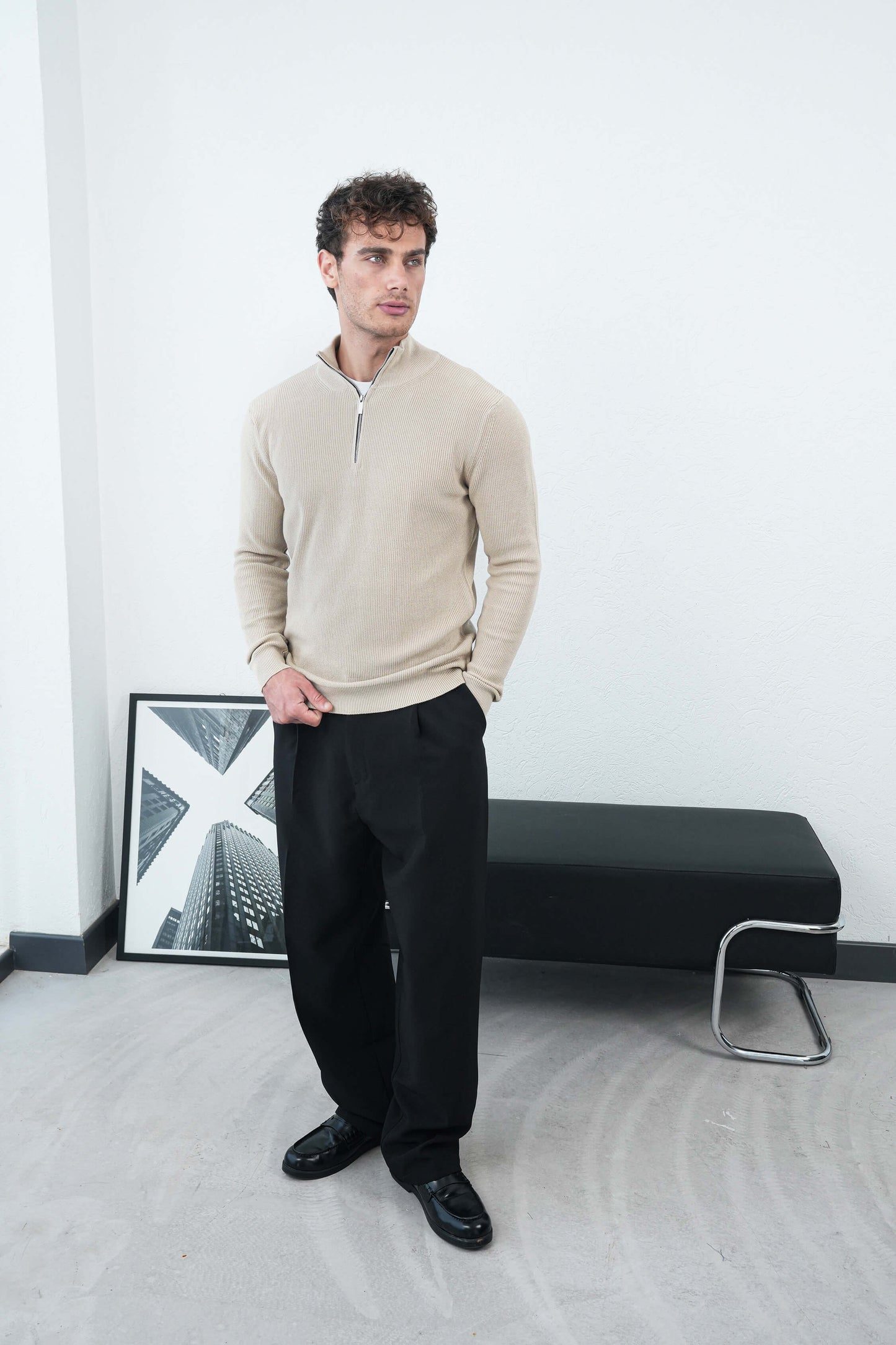 PREMIUM HALF ZIP SWEATER (5 COLOR)