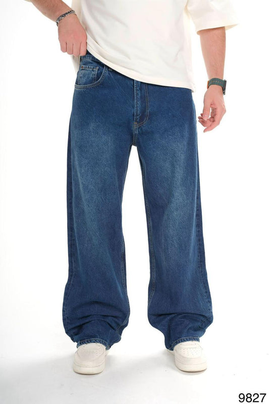 PREMIUM WASHED DARK BLUE BAGGY JEAN