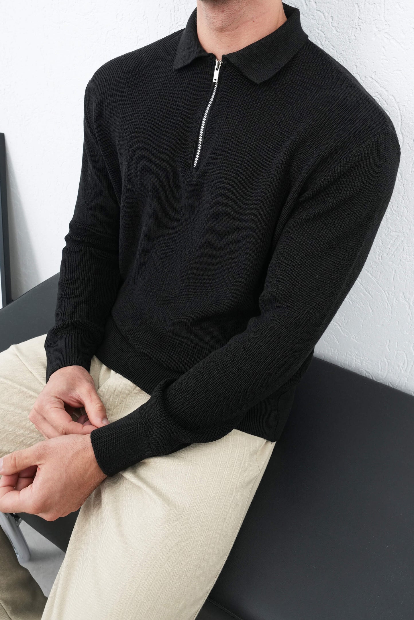 PREMIUM HALF ZIP POLO SWEATSHIRT