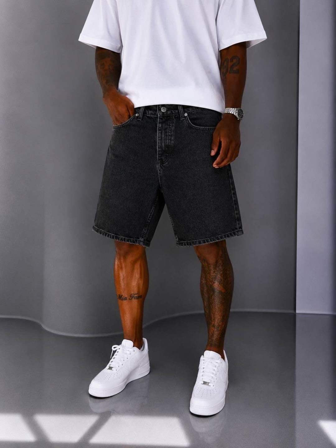 PREMIUM WASHED BLACK SHORT