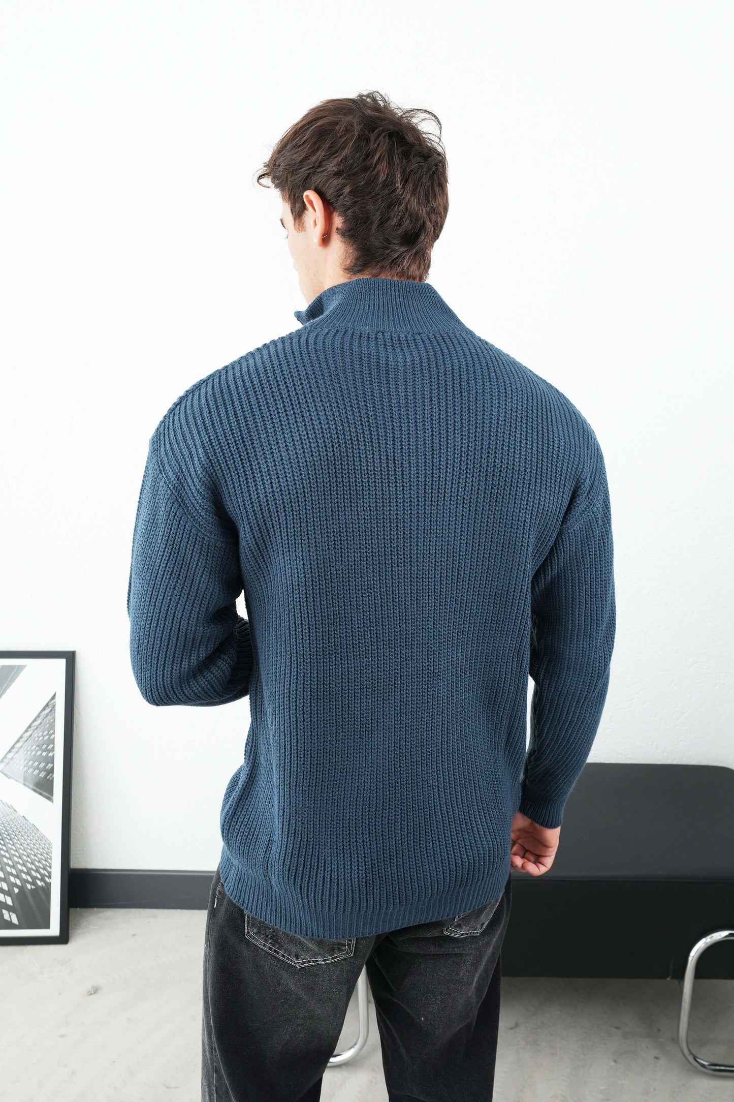 OVERSIZE HALF ZIP SWEATER (4 COLOR)