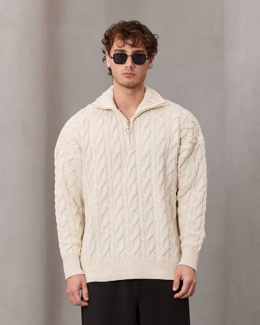 VIP OLD MONEY STYLE HALF ZIP SWEATER