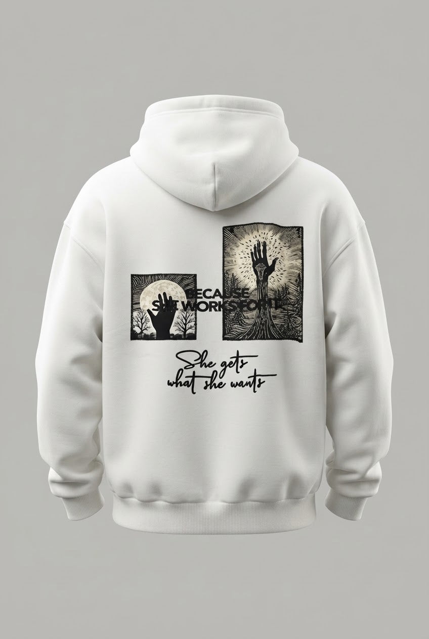 SHE WORKS FOR IT PREMIUM HOODIE