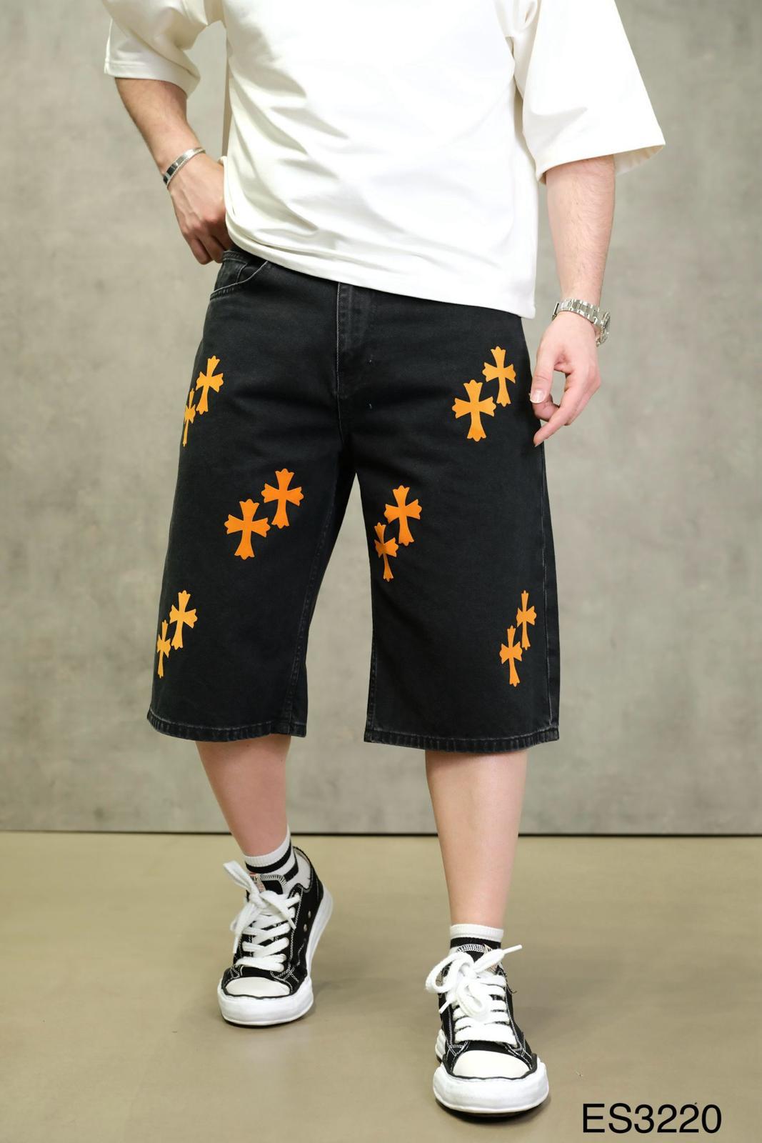 BLACK CHROME HEARTS JORT