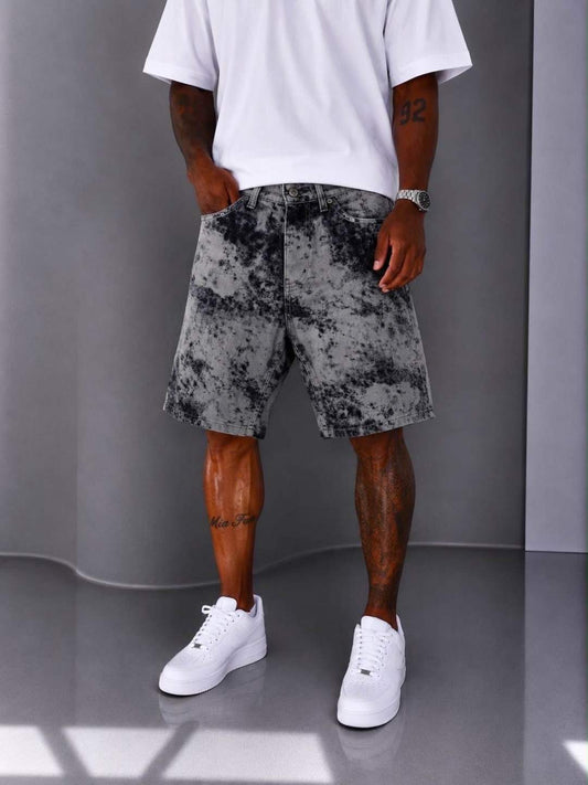 PREMIUM BLACK BLEACH SHORT